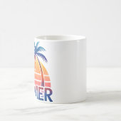 Mug Coucher de soleil rétro d'été palmier (Centre)