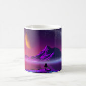 Mug coucher de soleil rétro scifi neon couleurs synthw (Centre)