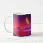 Mug coucher de soleil rétro scifi neon couleurs synthw (Gauche)