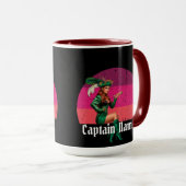 Mug Coucher de soleil rose vert dame Pirate Musique (Devant droit)