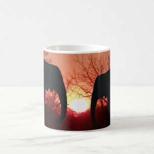 Mug Coucher de soleil silhouette d'éléphant