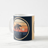 Mug Coucher de soleil simple beige et orange (Devant gauche)
