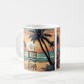 Mug Coucher de soleil sur la plage, la vie est meilleu (Devant gauche)