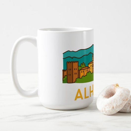 Mug Coucher de soleil sur l'Alhambra 2 (Avec donut)