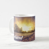 Mug Coucher de soleil sur le parc d'hiver enneigé (Devant gauche)