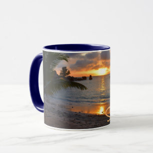 Mug Coucher de soleil sur l'île tropicale des Seychel