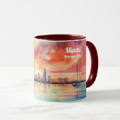 Mug Coucher de soleil sur Miami depuis Biscayne Bay (Devant droit)