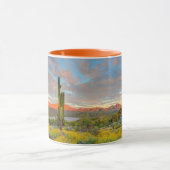 Mug Coucher de soleil sur paysage désertique (Centre)
