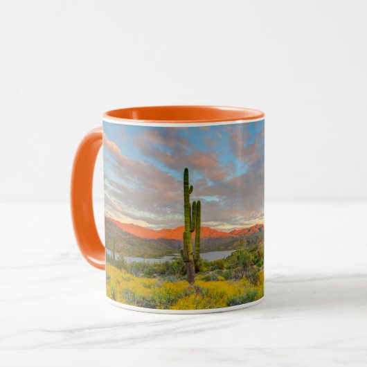 Mug Coucher de soleil sur paysage désertique (Devant gauche)