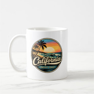 Mug Coucher de soleil vintage californien - Surf rétro