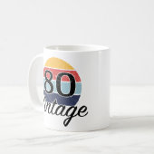 Mug Coucher de soleil vintage de 80e anniversaire (Devant gauche)