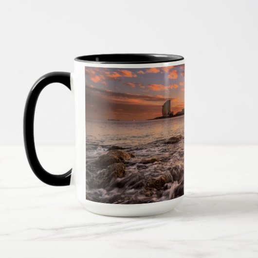 Mug Coucher du soleil à Barcelone (Gauche)