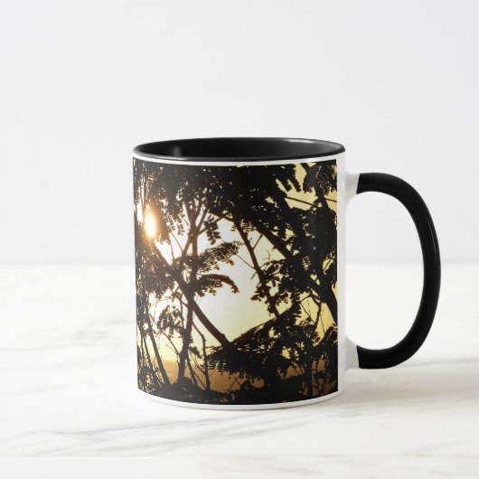 Mug Coucher du soleil à travers les arbres I Photograp (Droite)