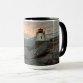 Mug Coucher du soleil au phare de colline de château (Devant droit)