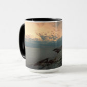 Mug Coucher du soleil au phare de colline de château (Devant gauche)