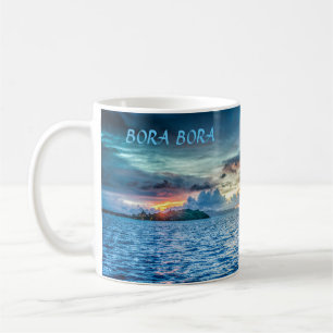 Mug Coucher du soleil de Bora Bora à travers l'océan