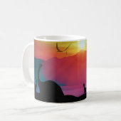Mug Coucher du soleil de dinosaure (Devant gauche)