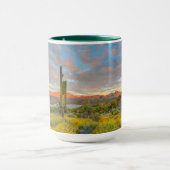 Mug Coucher du soleil sur le paysage désertique (Centre)