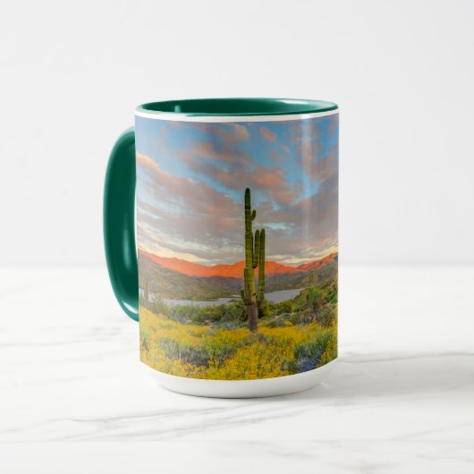 Mug Coucher du soleil sur le paysage désertique (Devant gauche)
