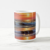 Mug Coucher Rouge Océan Peinture de paysage marin (Devant droit)