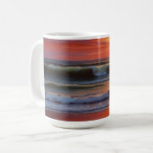 Mug Coucher Rouge Océan Peinture de paysage marin (Devant gauche)