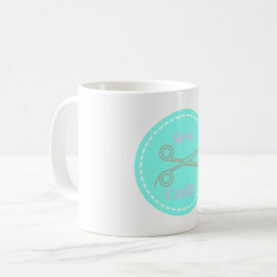 Mug Coudre Cercle bleu Aqua Crafty avec ciseaux