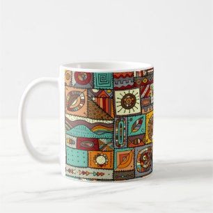Mug Coudre des morceaux de tissu dans un style patchwo