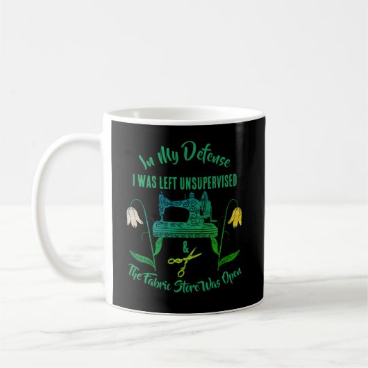 Mug Coudre une citation drôle dans la machine à coudre (Gauche)