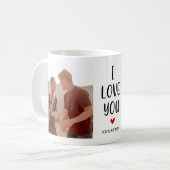Mug Couette 2 Photo 'I LOVE YOU' Cadeau (Devant gauche)