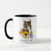 Mug Cougar Mountain Lion Puma Fleurs (Gauche)