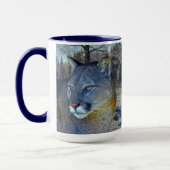 Mug Cougar Mountain Lion & Winter Tree (Gauche)