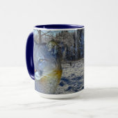 Mug Cougar Mountain Lion & Winter Tree (Devant gauche)