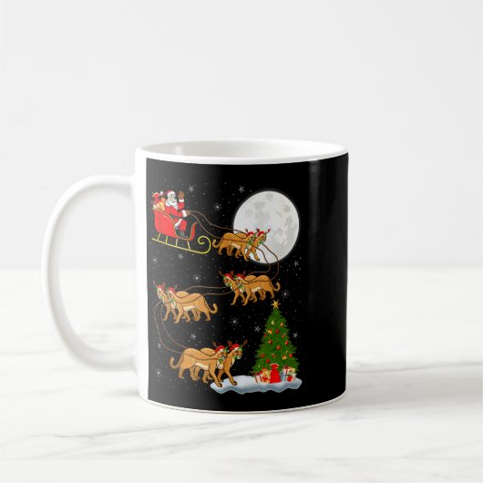 Mug Cougar Santa Sleigh Flying Funny Magical Christmas (Gauche)