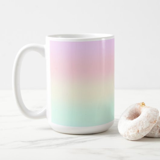 Mug Couleur Aquarelle bleu arc-en-ciel (Avec donut)