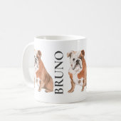 Mug Couleur beige mignonne English Bulldog (Devant gauche)
