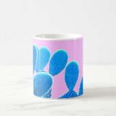 Mug Couleur bleu cactus sur arrière - plan rose. Mode, (Centre)