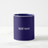 Mug couleur bleu marine, texte blanc, (Centre)