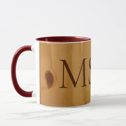 Mug couleur bois rustique combo_mug avec nom (Gauche)