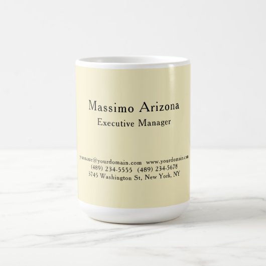 Mug Couleur crème Profil professionnel d'entreprise mo (Centre)