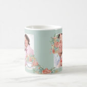 Mug Couleur d'aquarelle personnalisée 2 photo Floral e (Centre)
