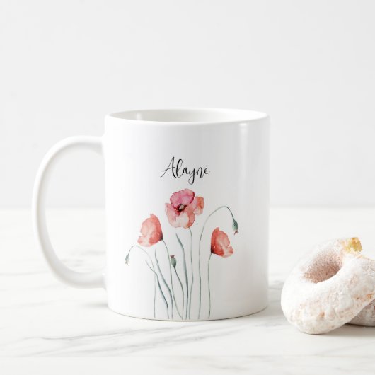 Mug Couleur d'aquarelle personnalisée pour les papillo (Avec donut)
