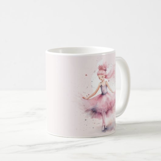 Mug Couleur d'aquarelle rose pâle pour Noël (Devant droit)