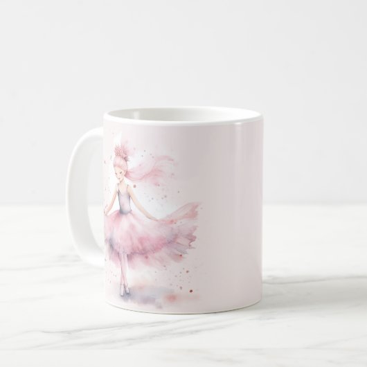 Mug Couleur d'aquarelle rose pâle pour Noël (Devant gauche)