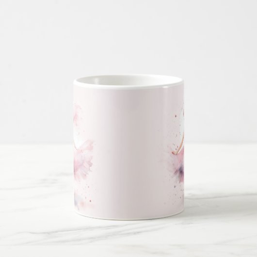 Mug Couleur d'aquarelle rose pâle pour Noël (Centre)