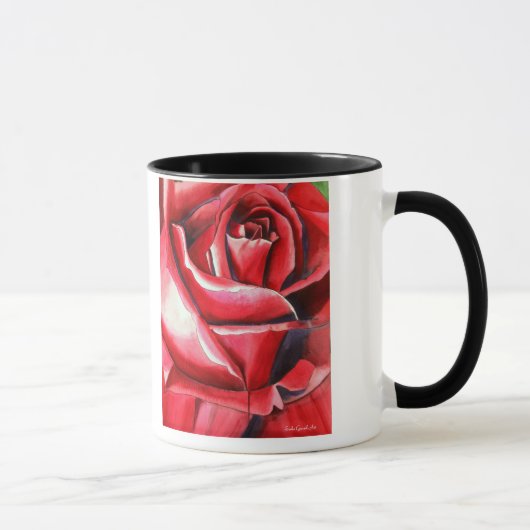 Mug Couleur d'aquarelle rouge Crimson macro d'art orig (Droite)