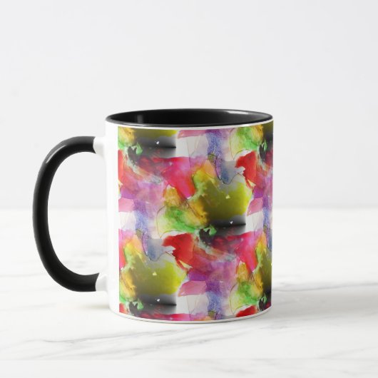 Mug Couleur d'aquarelle rouge et jaune (Gauche)