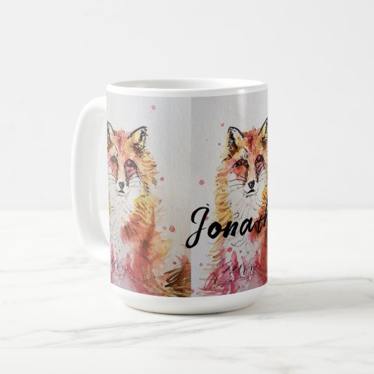 Mug Couleur d'aquarelle Rouge mignonne Peinture Hommes (Devant gauche)
