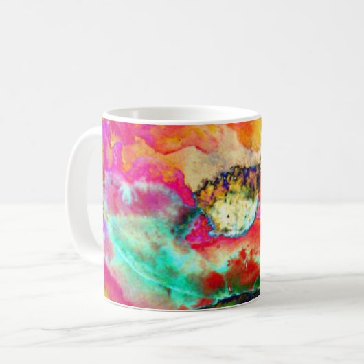 Mug Couleur d'eau Abstraite colorée et rétro (Devant gauche)