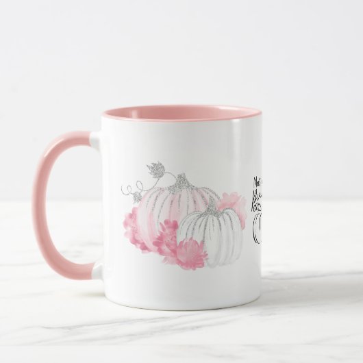 Mug Couleur d'eau blanc Parties scintillant d'argent C (Gauche)
