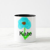Mug Couleur d'eau bleu vert ajouter votre nom texte pe (Centre)